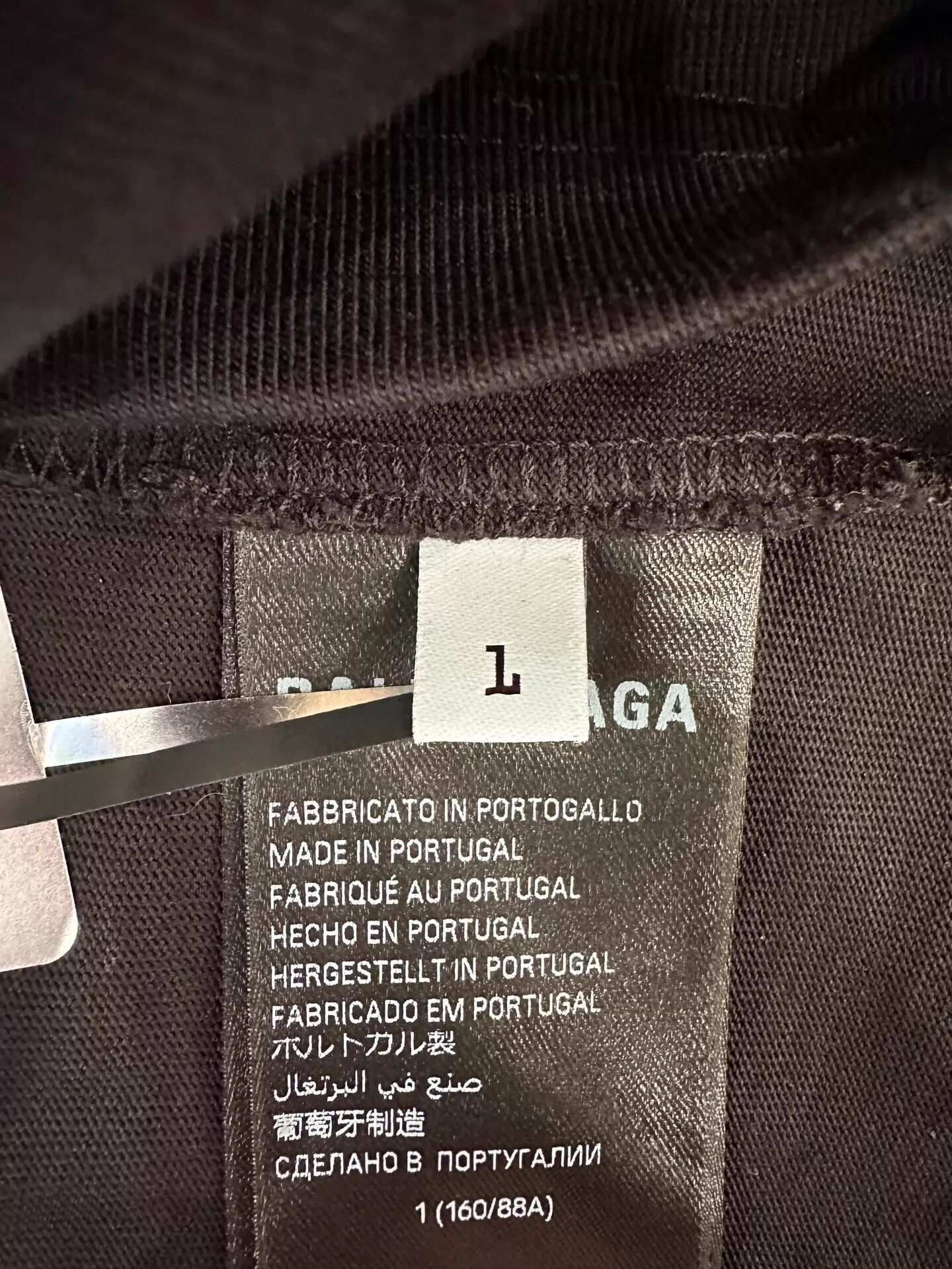 Balenciaga Balenciaga crystal Paris logo men's black s/s tee L Size US L / EU 52-54 / 3 - 6 Thumbnail
