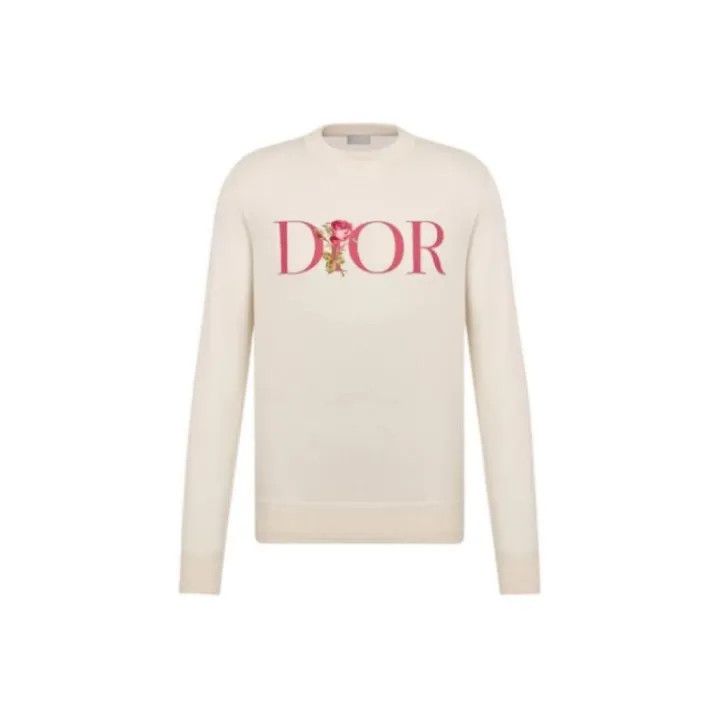 Dior FW22 Logo Rose Knit Sweater for Men 0079