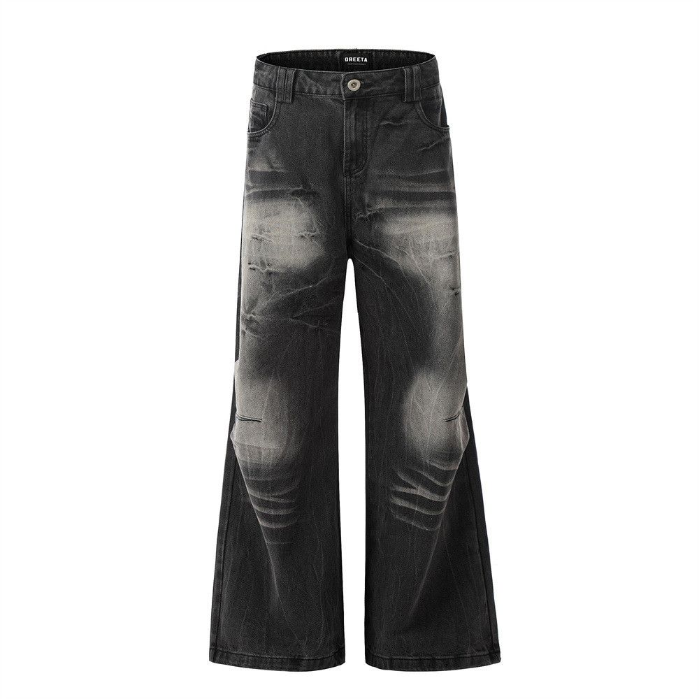 Japanese Brand × Vintage Washed loose hippie trend distressed wide-leg flared jeans Size US 32 / EU 48 - 1 Thumbnail