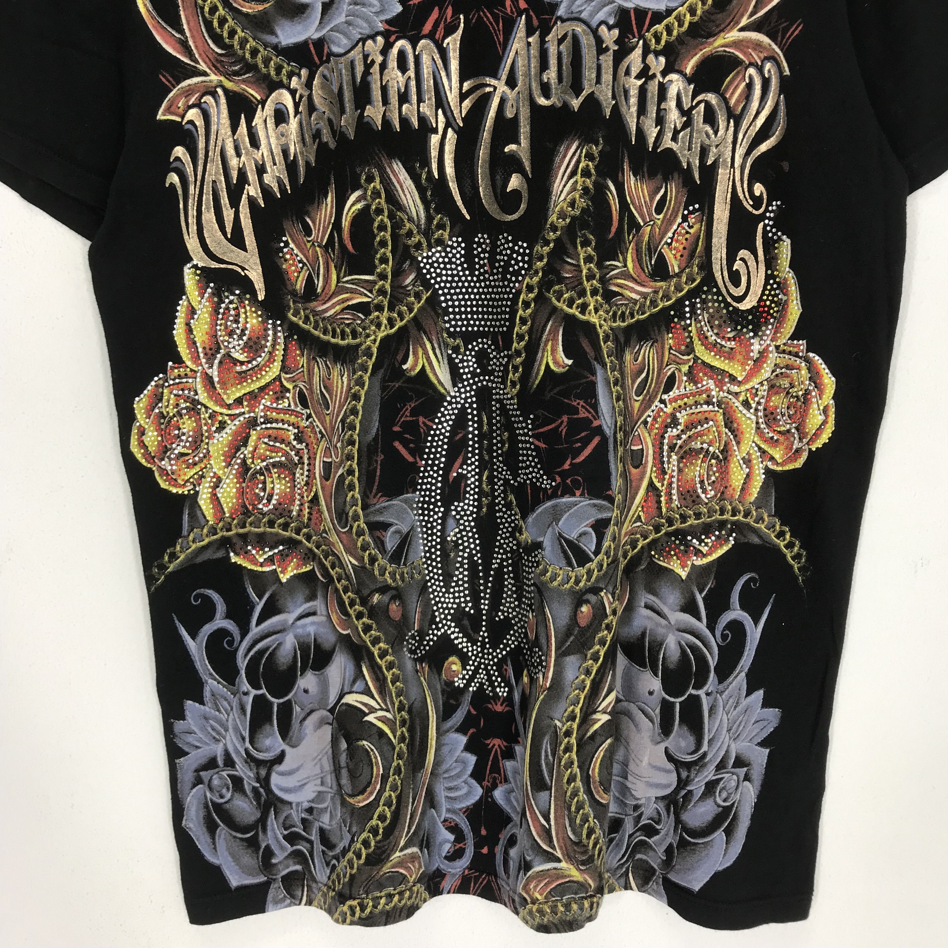 Christian Audigier × Ed Hardy × Vintage Vintage Christian Audigier Los Angeles USA Designer T Shirt Size US S / EU 44-46 / 1 - 5 Thumbnail