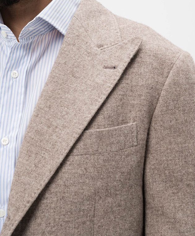 Brunello Cucinelli o1w1db10126 Yak Wool Jacket in Beige Size US S / EU 44-46 / 1 - 3 Thumbnail