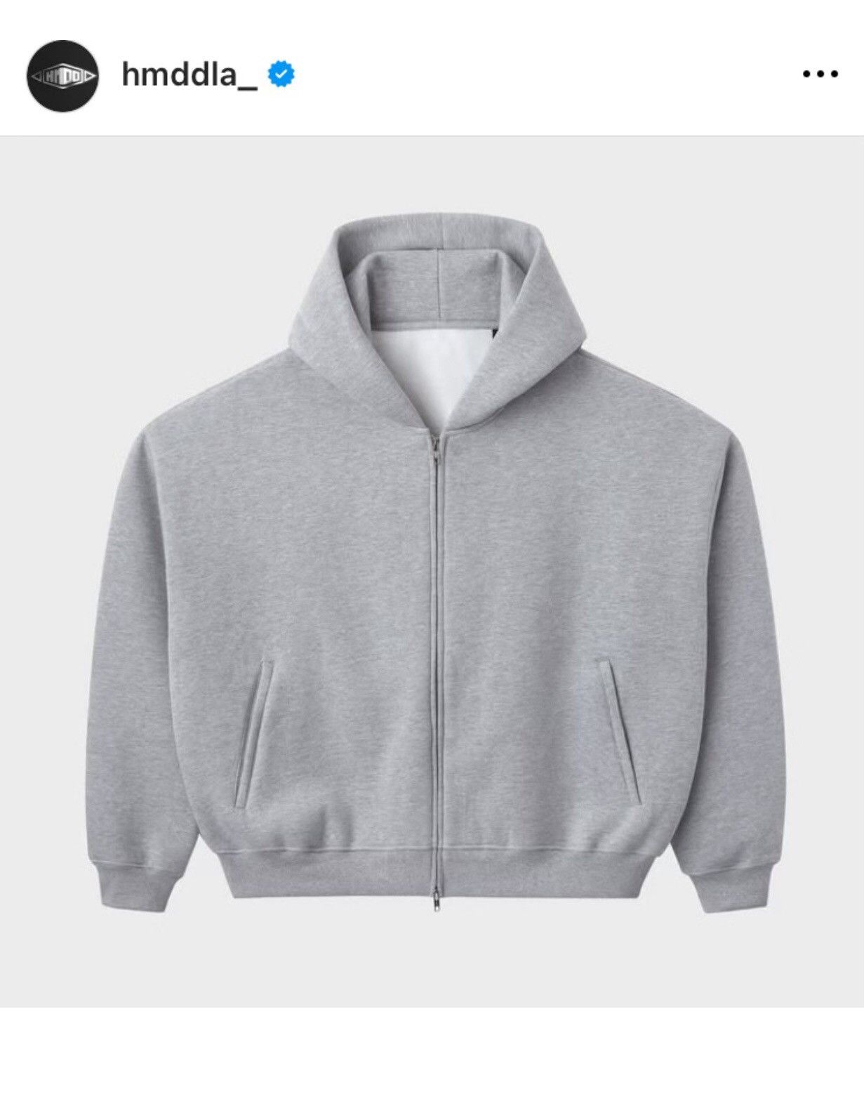 Pre-owned Hmdd X The Gv Gallery Hmdd Blank Zip-up In Grey