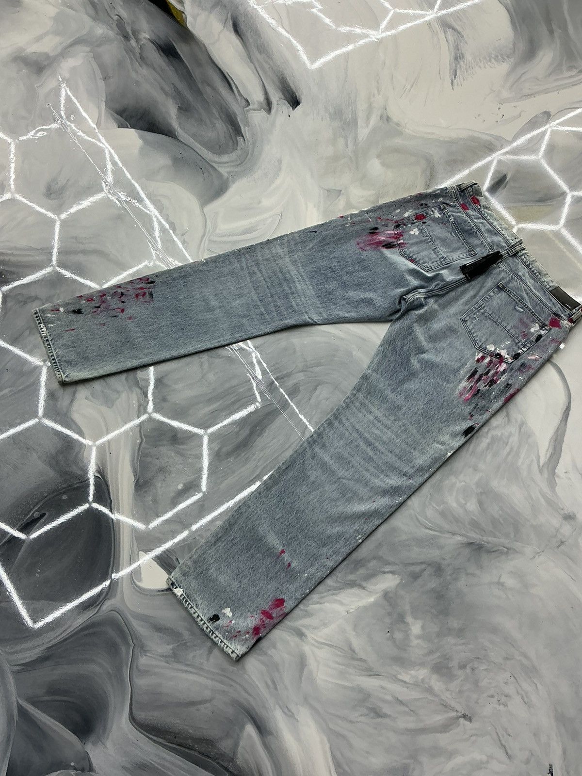 Amiri Amiri Painter Jeans Blue Pink Size 36 Size US 36 / EU 52 - 4 Thumbnail