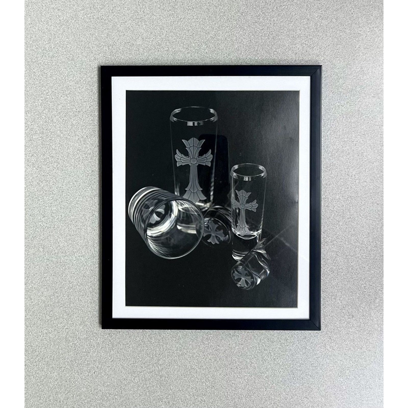 Chrome Hearts × Vintage Chrome Hearts glass cups Framed poster 9x11 magazine cutout Size ONE SIZE - 1 Thumbnail