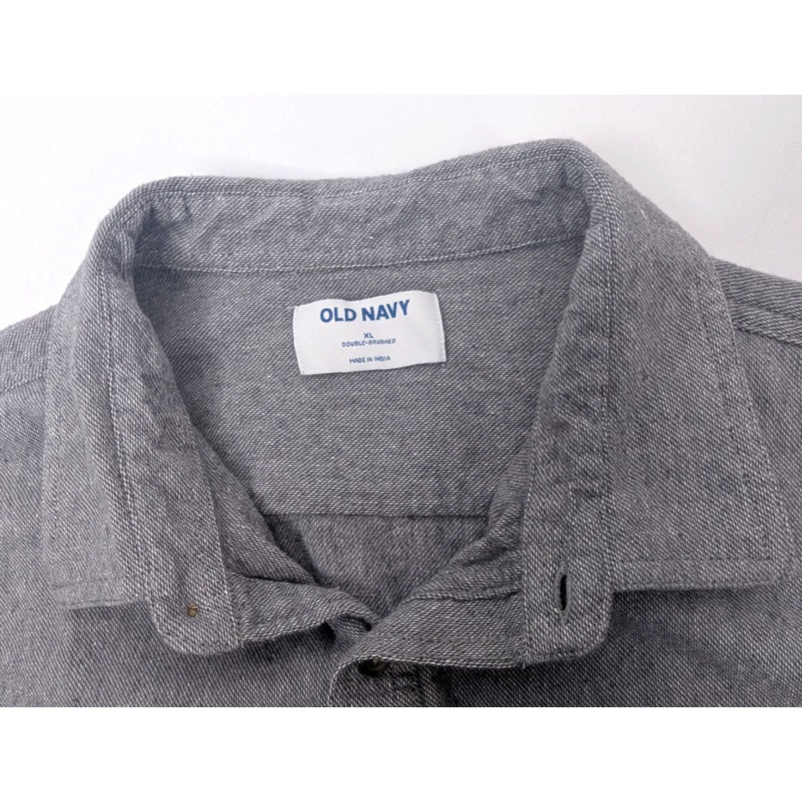 Old Navy Old Navy Button-Up Shirt XL Gray Long Sleeve Flannel Cotton Size US XL / EU 56 / 4 - 7 Thumbnail