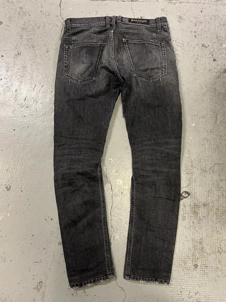 Balmain 2000s Balmain Black Faded Slim Denim Jeans Size US 31 - 7 Thumbnail