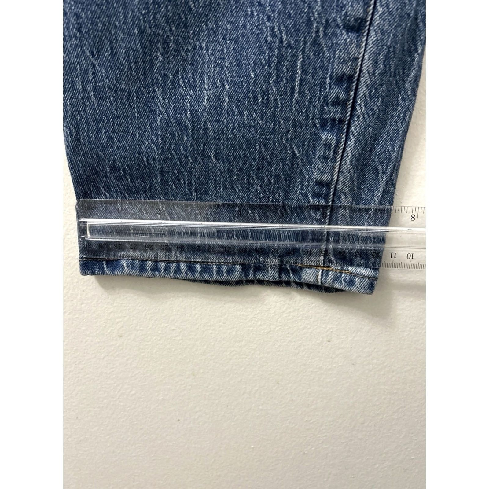 Madewell Madewell The Perfect Vintage Wide-Leg Jeans Womens 24x28 Medium Wash Denim High Rise Regular 5-Pocket Zip Button Pockets Leather Patch Blue Stretch Size 42" / US 20 - 5 Thumbnail