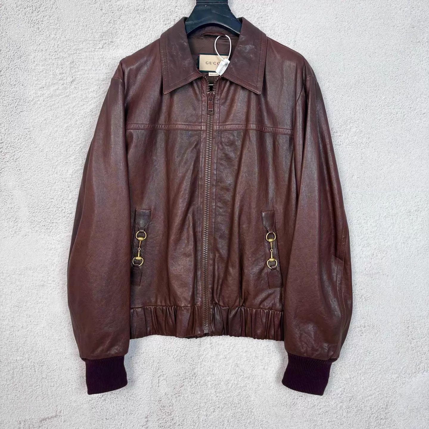 Gucci GUCCI Lambskin Stand-Collar Brown Jacket 48 Size US M / EU 48-50 / 2 - 1 Thumbnail