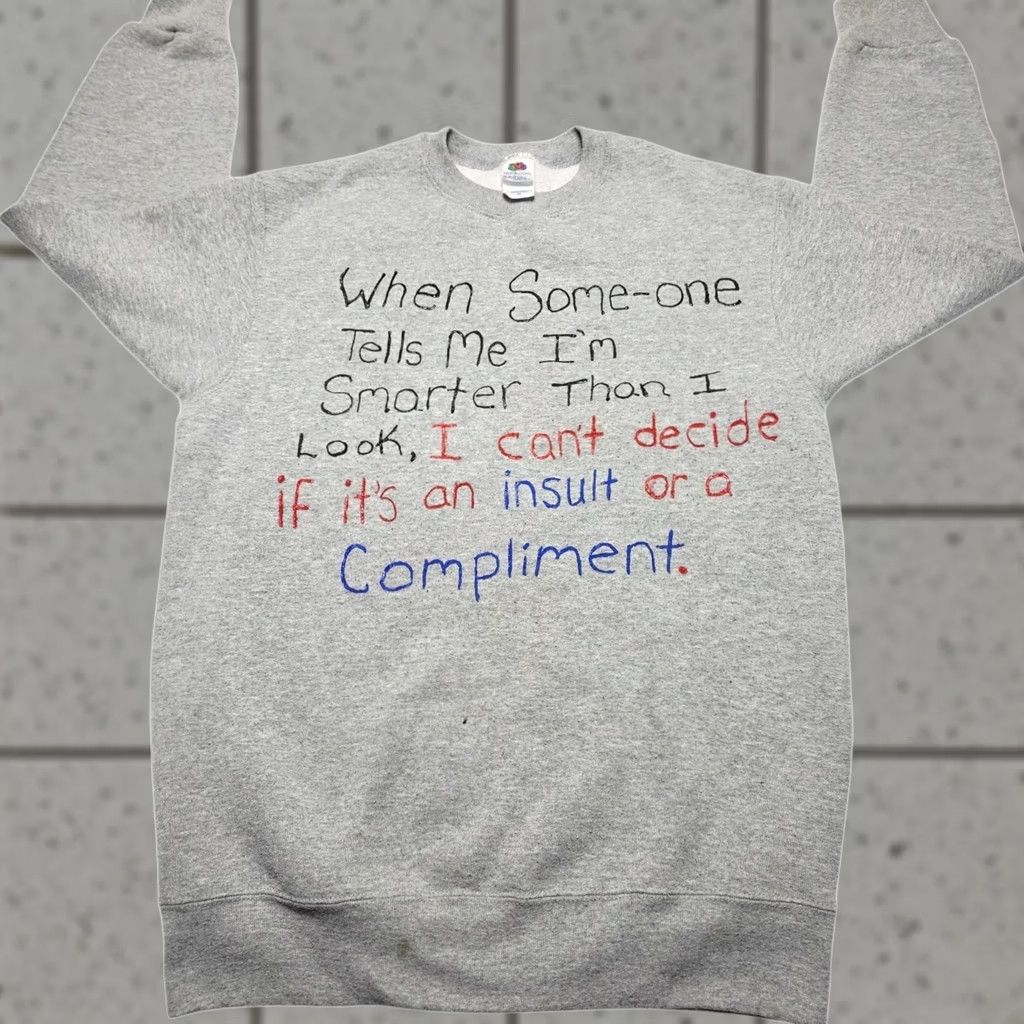 Hanes VINTAGE Hanes Sweatshirt Crewneck Mens Medium Graphic Print Funny Quote Astro Boy M Gray Size US M / EU 48-50 / 2 - 1 Thumbnail