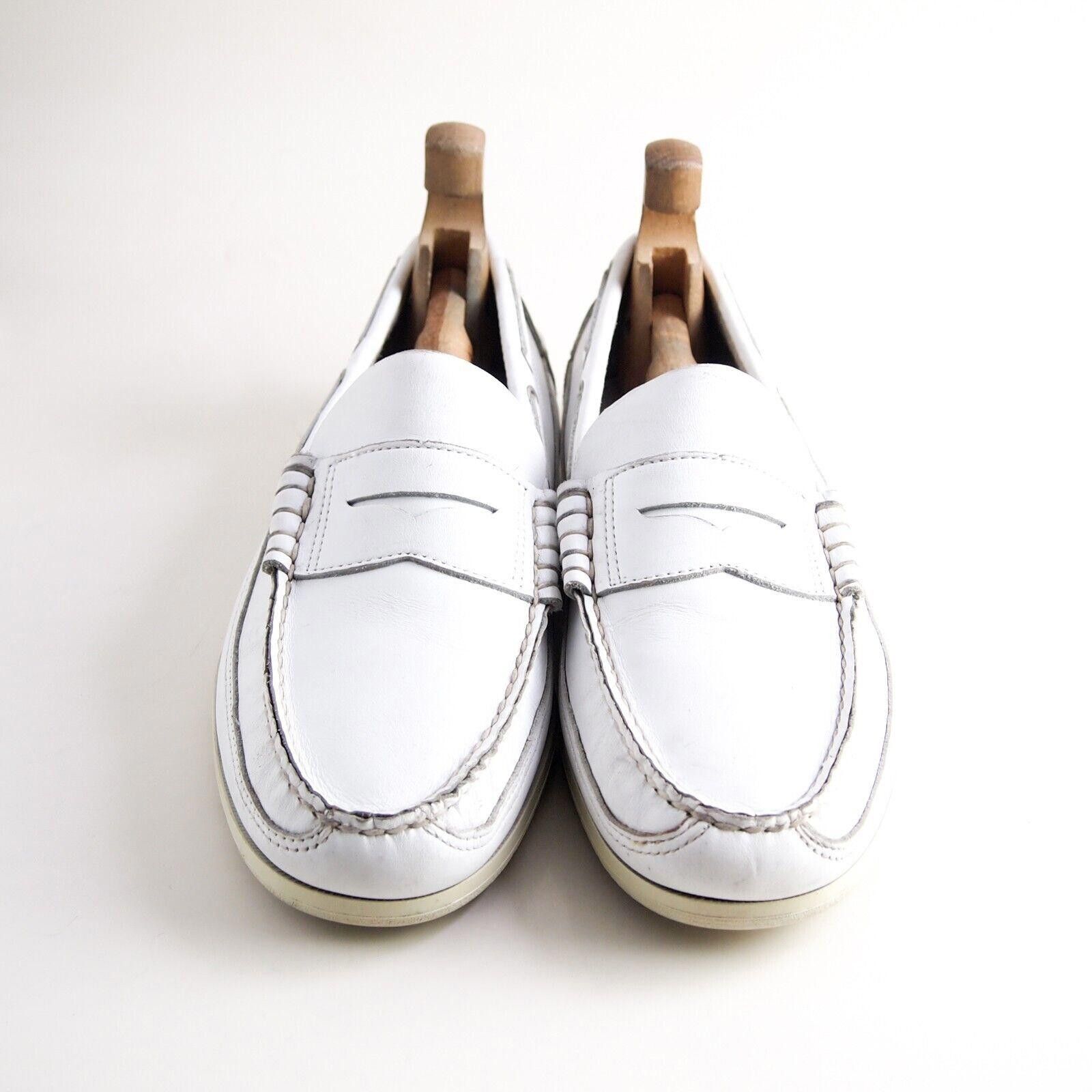Sebago Sebago DockSides Boat Shoes White Leather EU 44.5 US 11 W Size US 11 / EU 44 - 3 Thumbnail