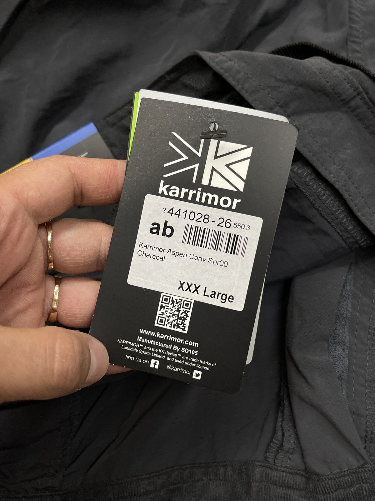 Karrimor Mens Karrimor Aspen Cargo Pants 2in1 Grey Outdoor Gorpcore Size US 40 / EU 56 - 13 Thumbnail