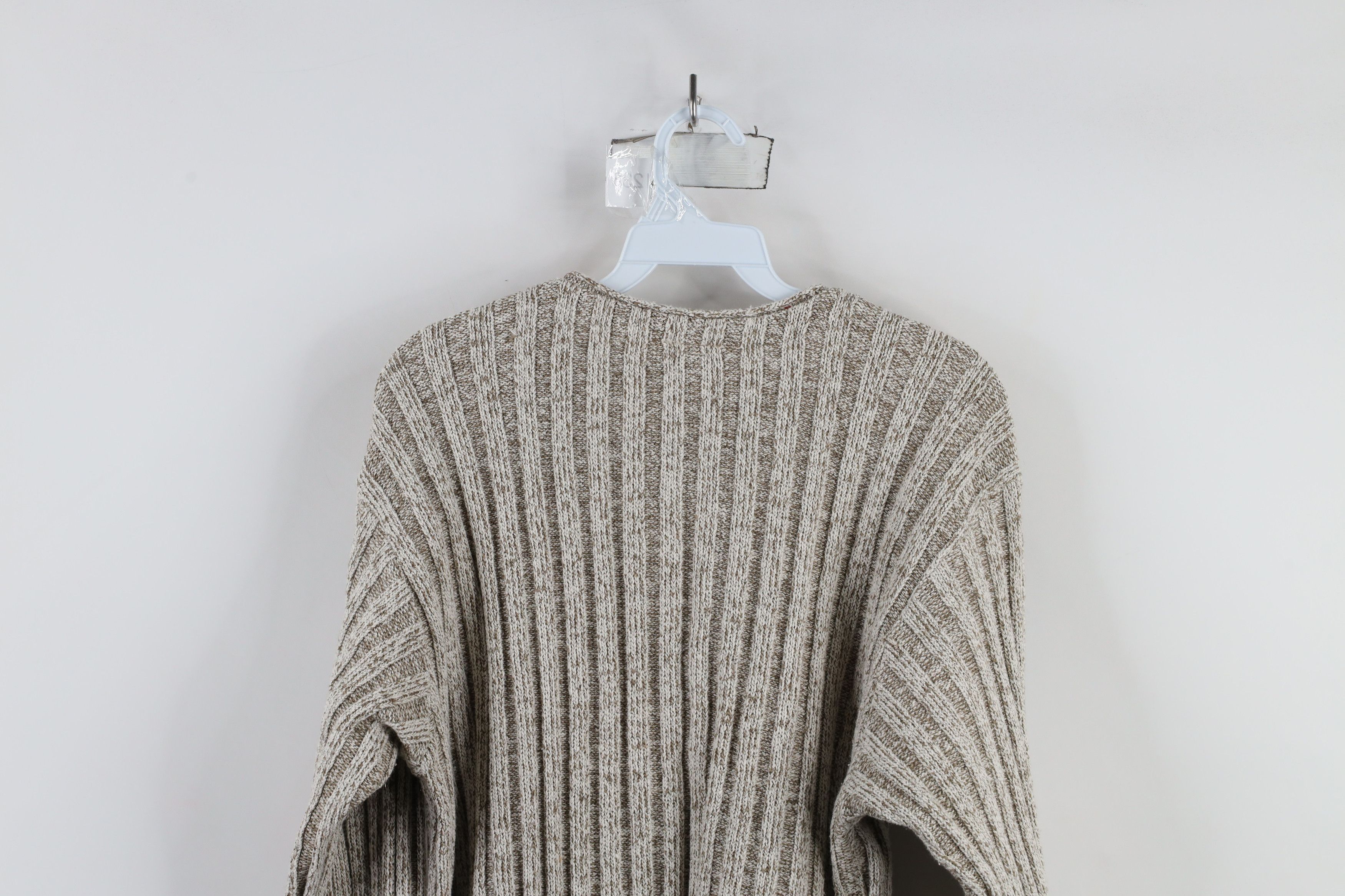 Vintage Vintage 90s Streetwear Ribbed Marled Knit Henley Sweater Size L / US 10 / IT 46 - 9 Thumbnail