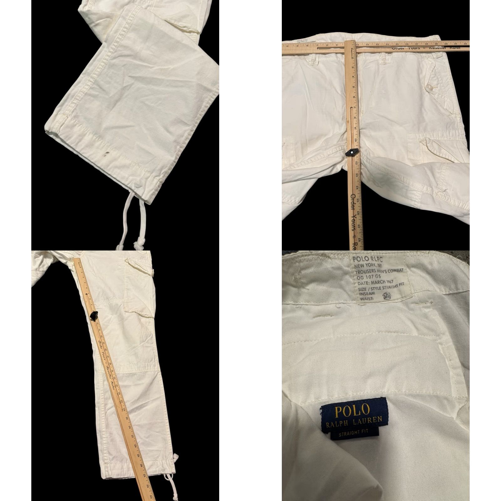 Polo Ralph Lauren VINTAGE Polo Ralph Lauren Men's Pants Cargo Utility Combat GS Trouser White 38x30 Size US M / EU 48-50 / 2 - 9 Thumbnail