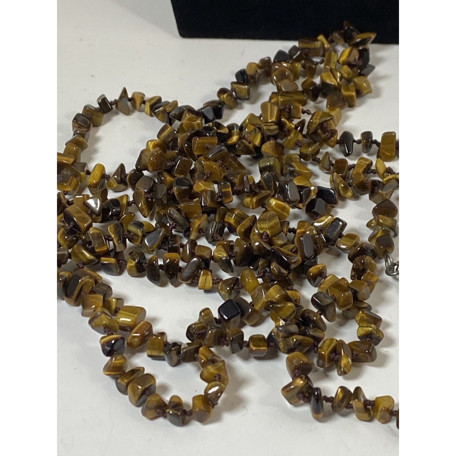 Other Tiger’s Eye Chip Beaded Necklace 925 Sterling Clasp 90” Size ONE SIZE - 3 Thumbnail