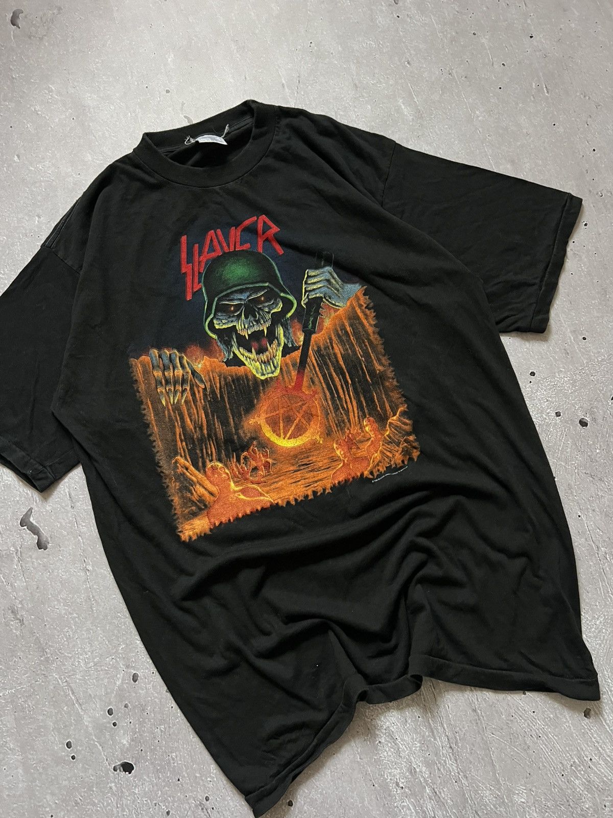 Vintage Slayer European Intourvention Tour 1994 T-Shirt XL