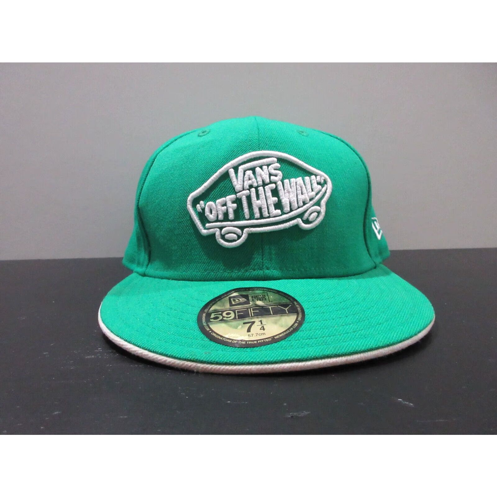 Vans Vans Hat Cap Fitted Mens 7 1 4 Green White Streetwear Skater Spell Out Grailed
