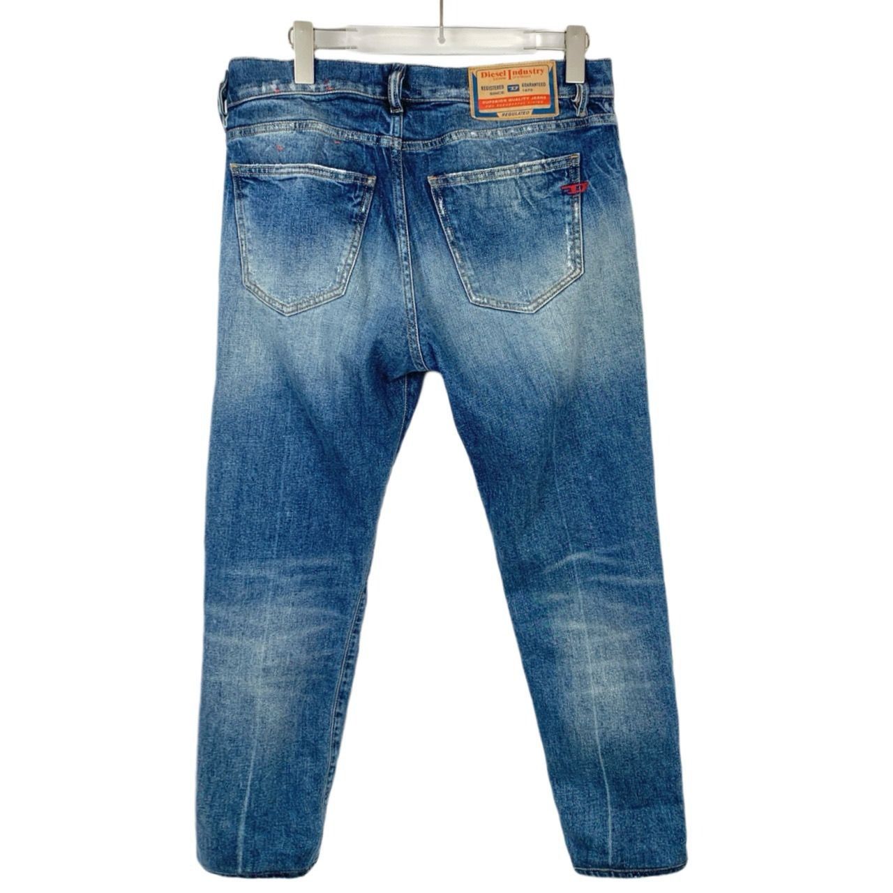 Diesel Diesel Logo Patch Dark Blue Denim Jeans with Holes, W32 Size 32" / US 10 / IT 46 - 8 Thumbnail