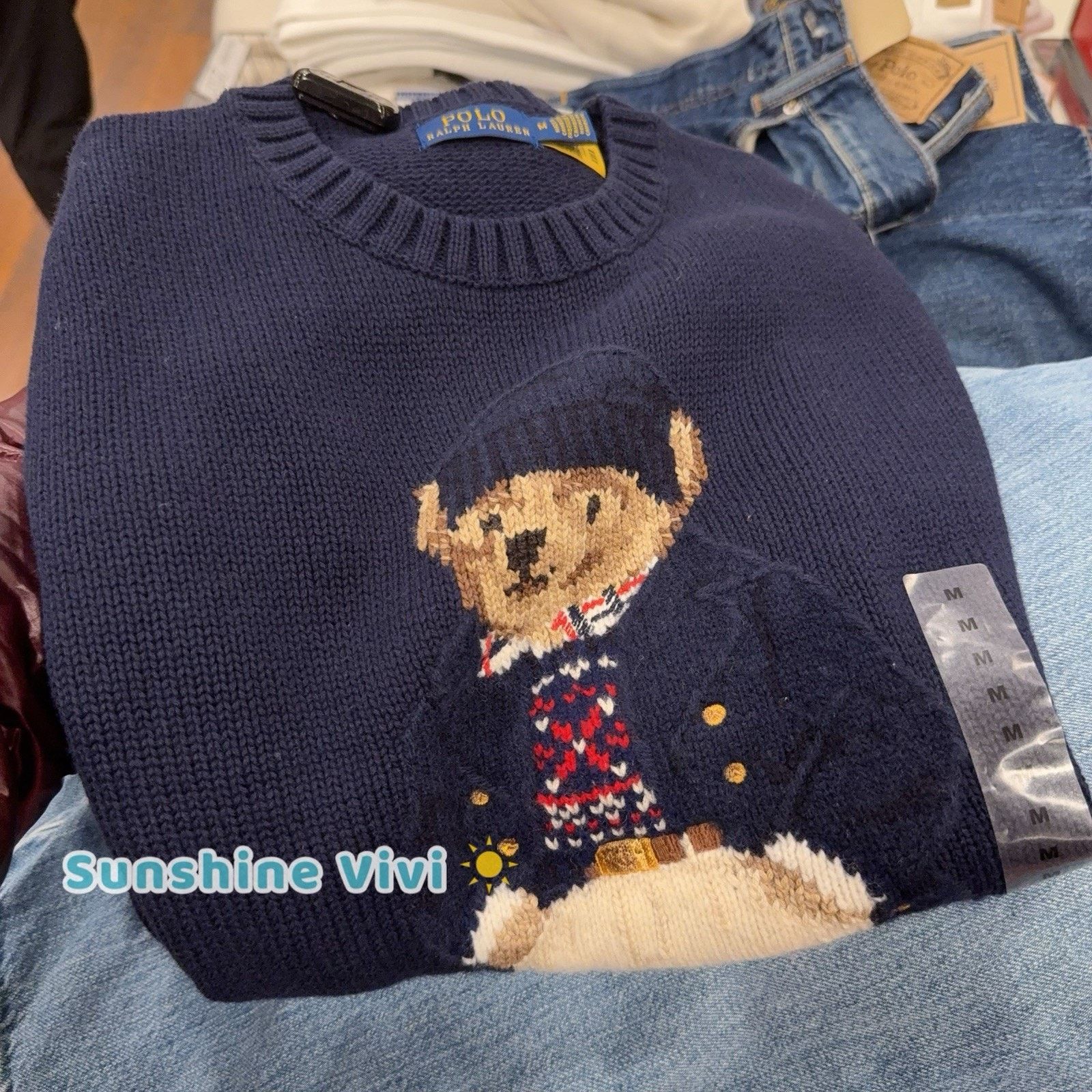 Ralph Lauren Purple Label NWT Ralph Lauren Women Bear Suit Crewneck Sweatshirt Navy Size US M / EU 48-50 / 2 - 3 Thumbnail
