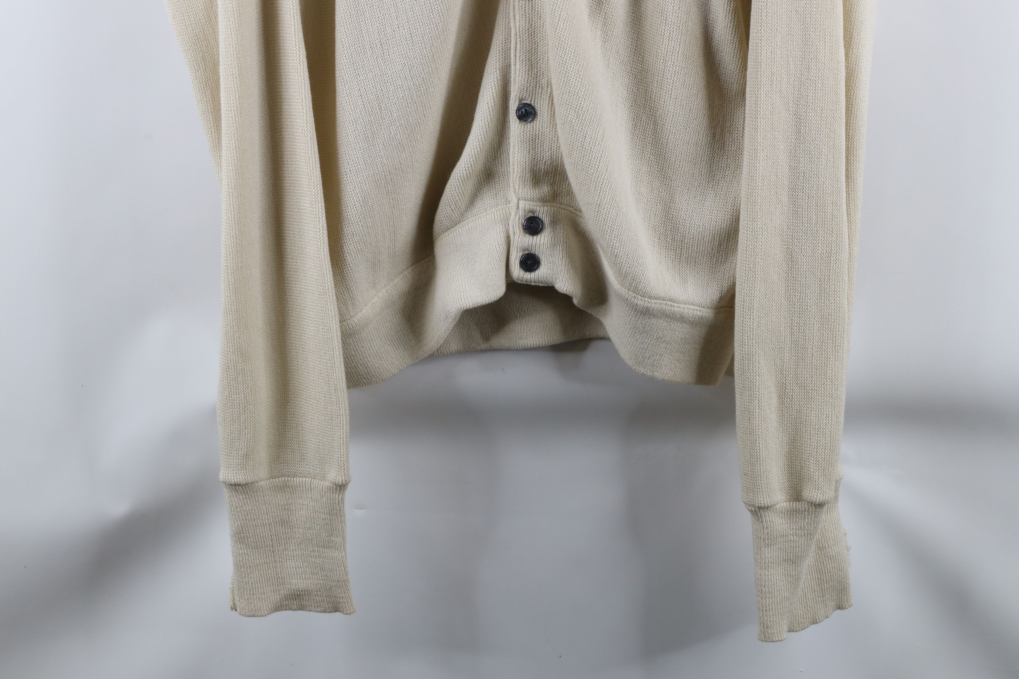 Vintage Vintage 90s Streetwear Knit Cardigan Sweater Beige Acrylic Size US XL / EU 56 / 4 - 4 Thumbnail