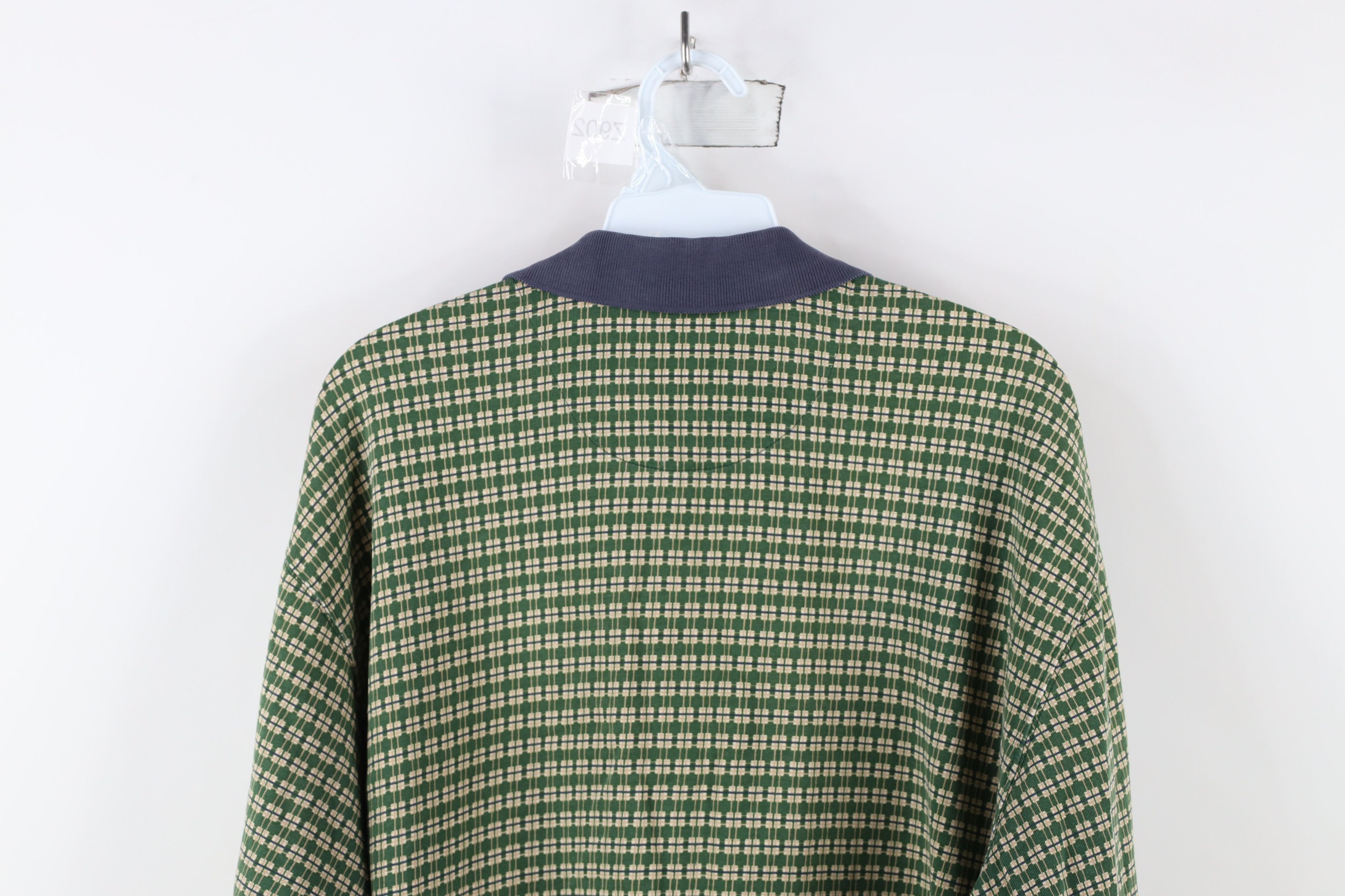 Ralph Lauren × Vintage Vintage 90s Chaps Ralph Lauren Geometric Long Sleeve Polo Size US L / EU 52-54 / 3 - 11 Thumbnail
