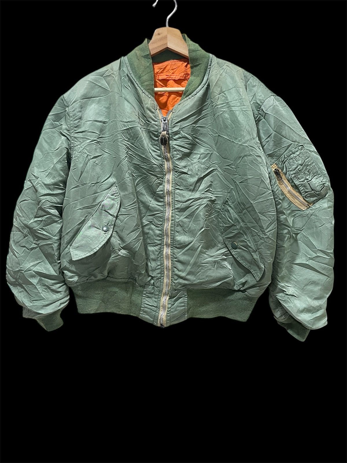 Alpha Industries Vintage Military Flight Bomber MA-1 Jacket Flying Faded Hype Size US S / EU 44-46 / 1 - 4 Thumbnail