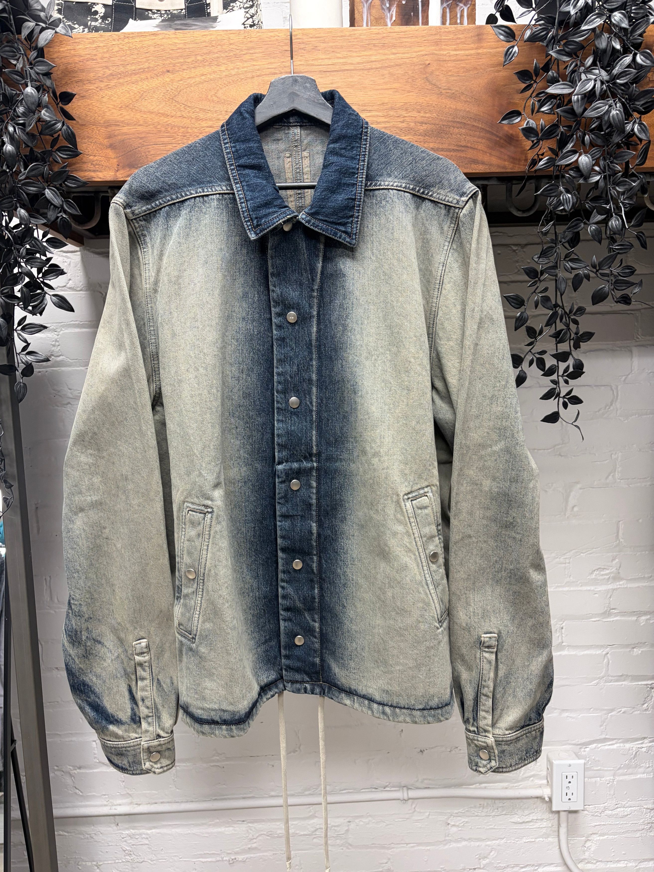 Rick Owens Rick Owens DRKSHDW Mineral/Pearl Degrade Button Snap Denim Jacket Size US XL / EU 56 / 4 - 1 Thumbnail