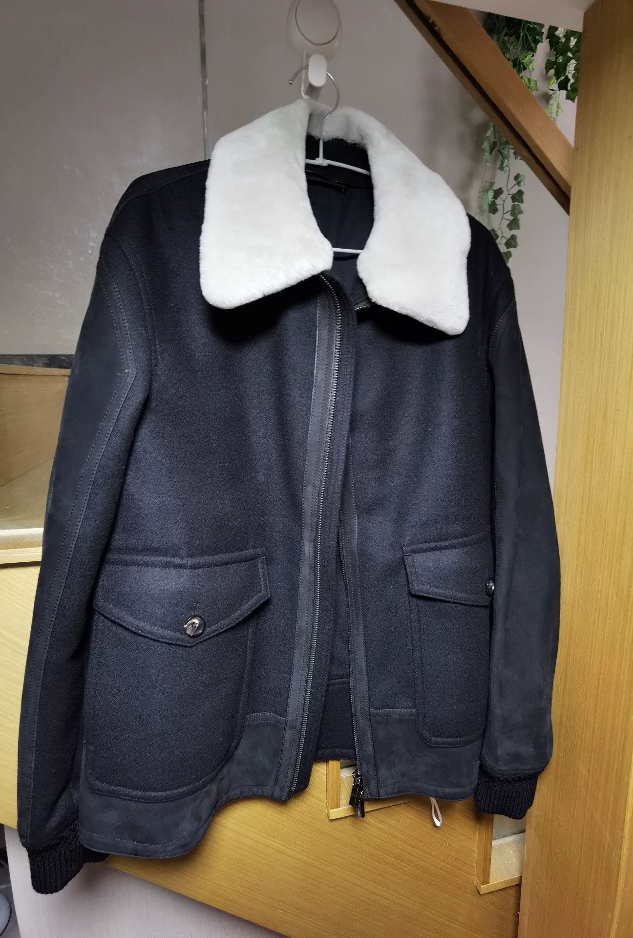 Ermenegildo Zegna Ermenegildo Zegna Wool Leather Jacket Size US XL / EU 56 / 4 - 1 Thumbnail