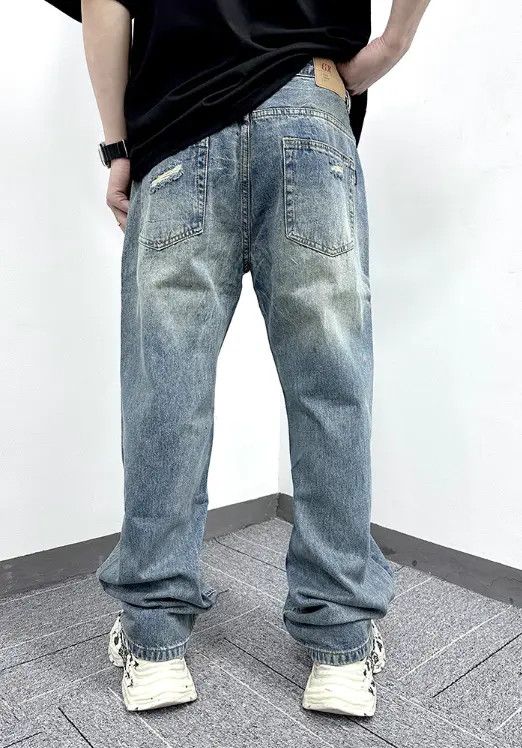 VIBE Retro simple classic distressed straight jeans Size US 32 / EU 48 - 4 Thumbnail