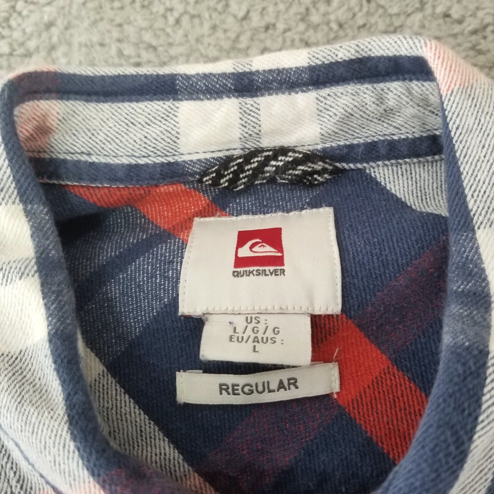 Quiksilver Quiksilver Shirt Mens Large Blue Plaid Knit Cotton Button Up Long Sleeve Regular Fit Button-Up Collared Long Sleeve Casual Size US L / EU 52-54 / 3 - 3 Thumbnail