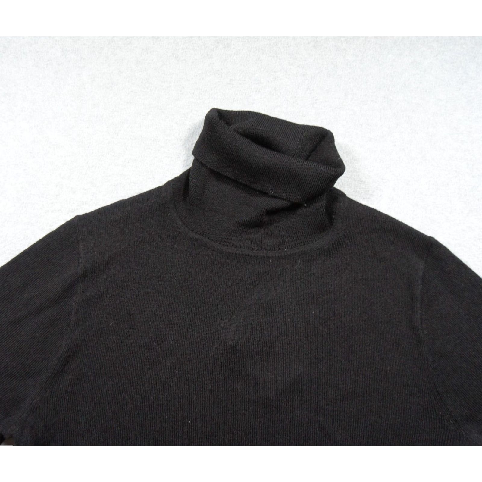 J.Crew JCrew Sweater Womens Small Black Turtleneck Merino Wool Blend Knit Ladies NEW Size S / US 4 / IT 40 - 2 Thumbnail