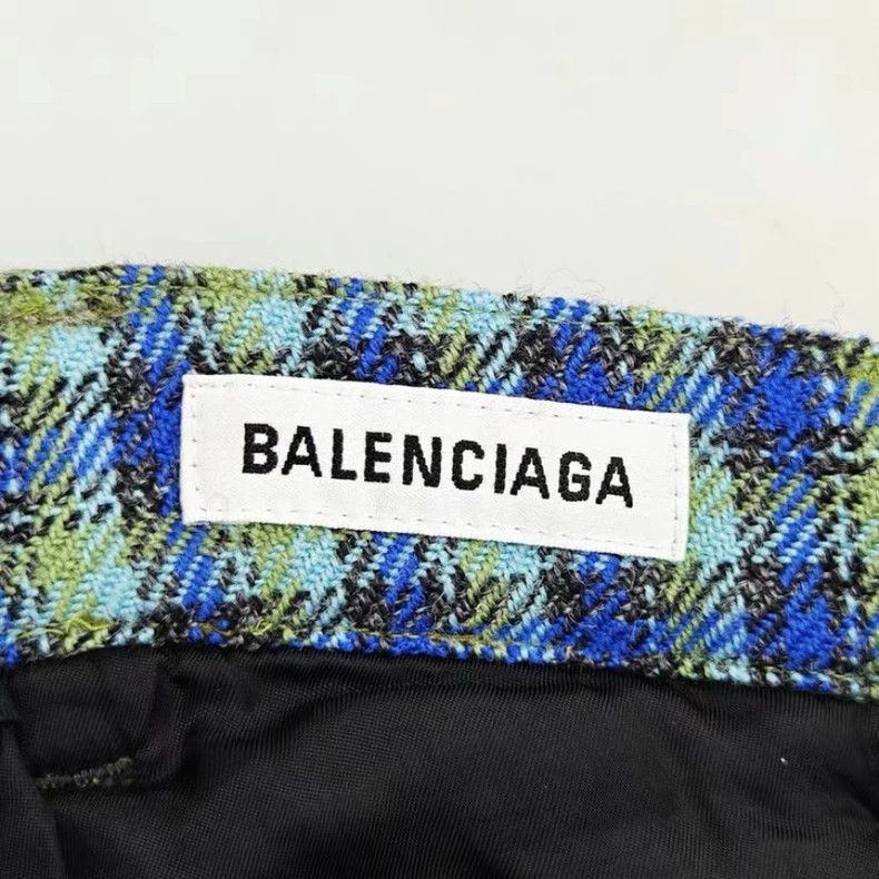 Balenciaga Balenciaga Blue and green plaid overskirt Size 24" / US 00 / IT 34 - 5 Thumbnail