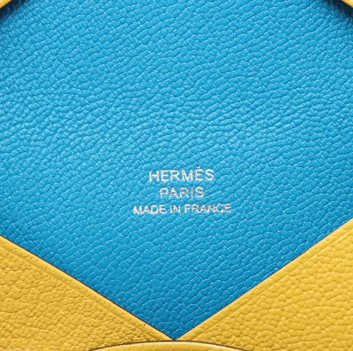 Hermes Calvi Verso Chèvre Mysore Card Case Cumin x Blue Zanzibar Size ONE SIZE - 5 Thumbnail