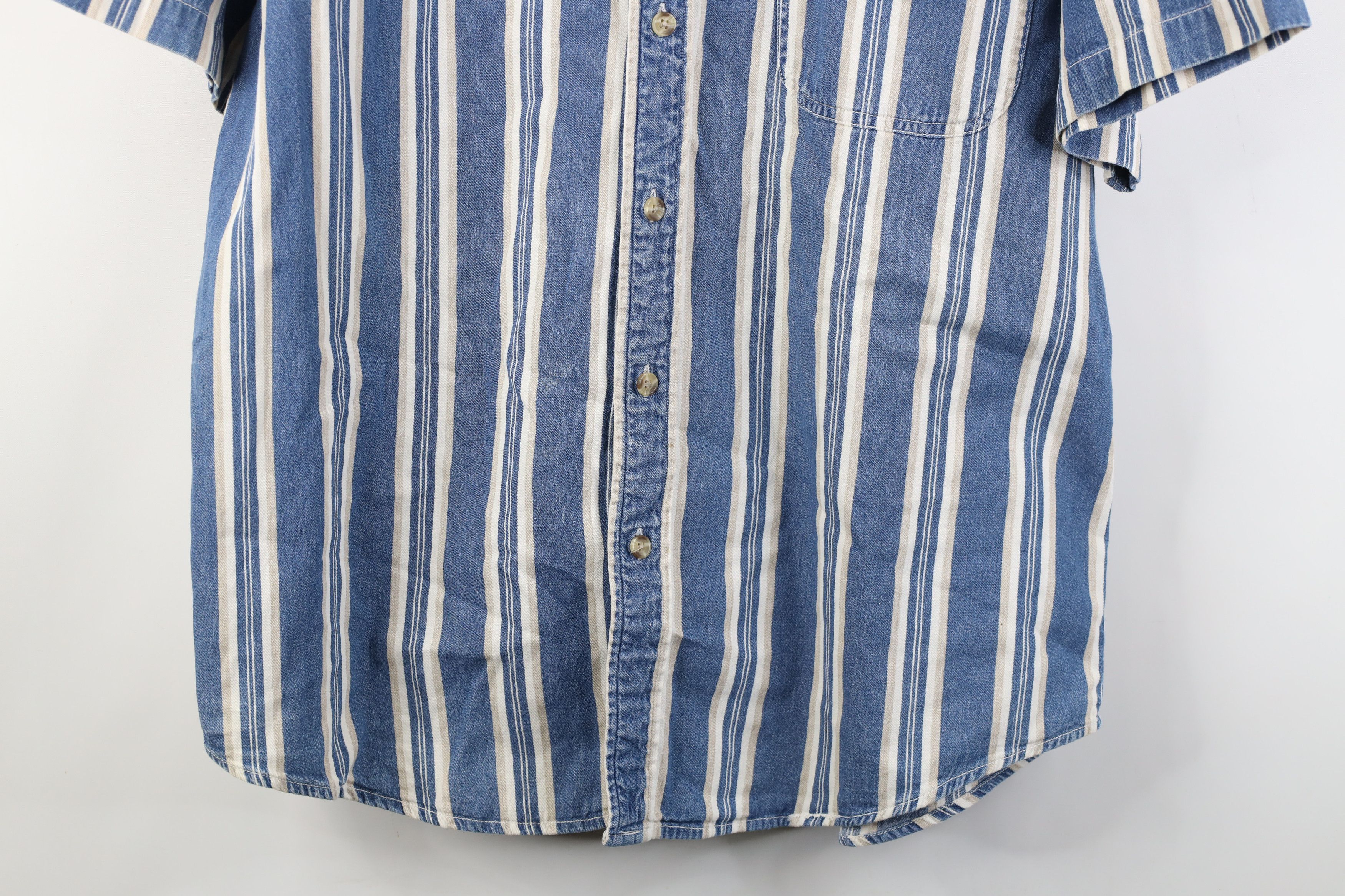Vintage Vintage 90s Streetwear Denim Jean Short Sleeve Button Shirt Size US XL / EU 56 / 4 - 3 Thumbnail