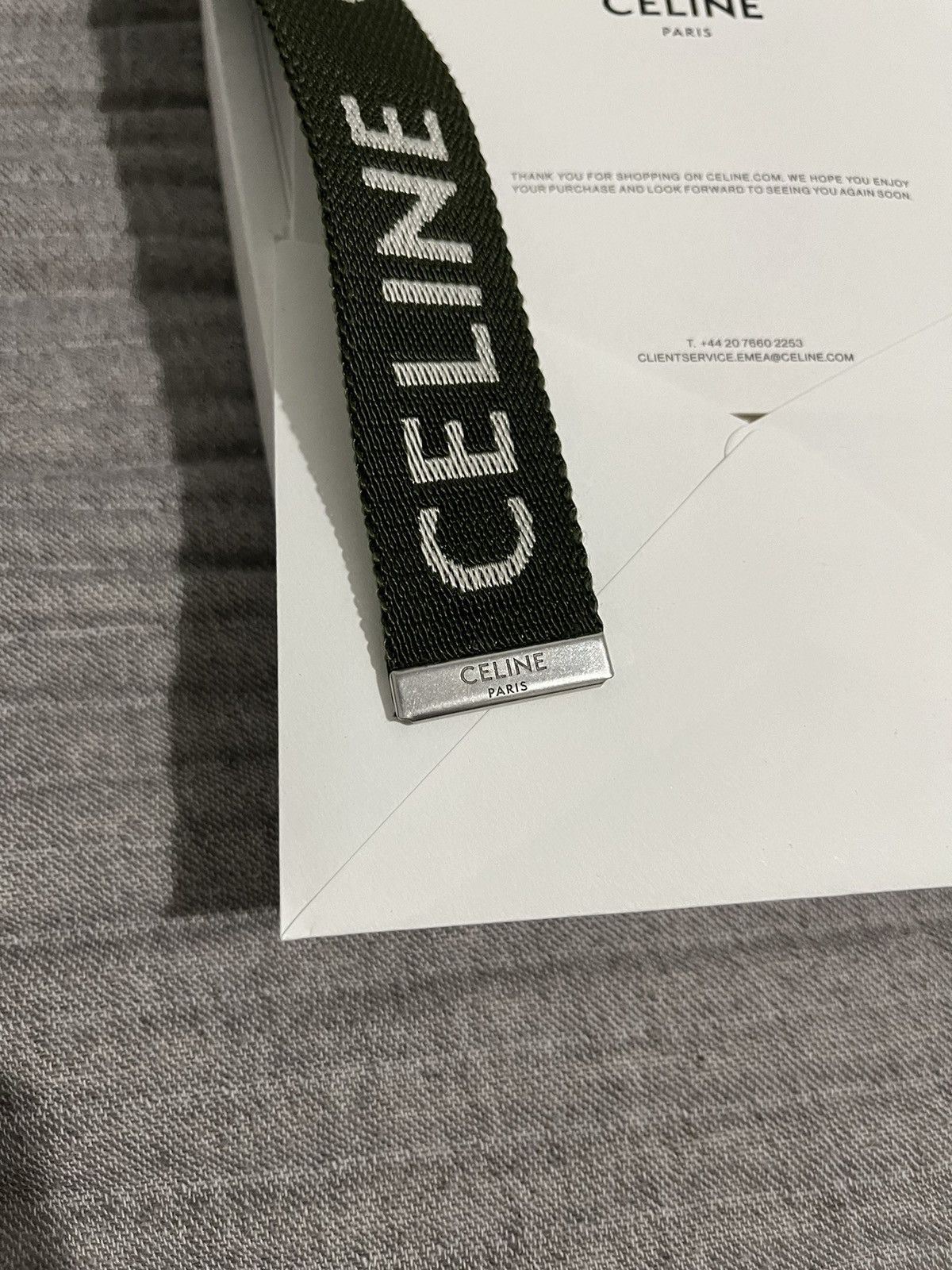 Celine Celine double loop belt green Size 32 - 3 Thumbnail