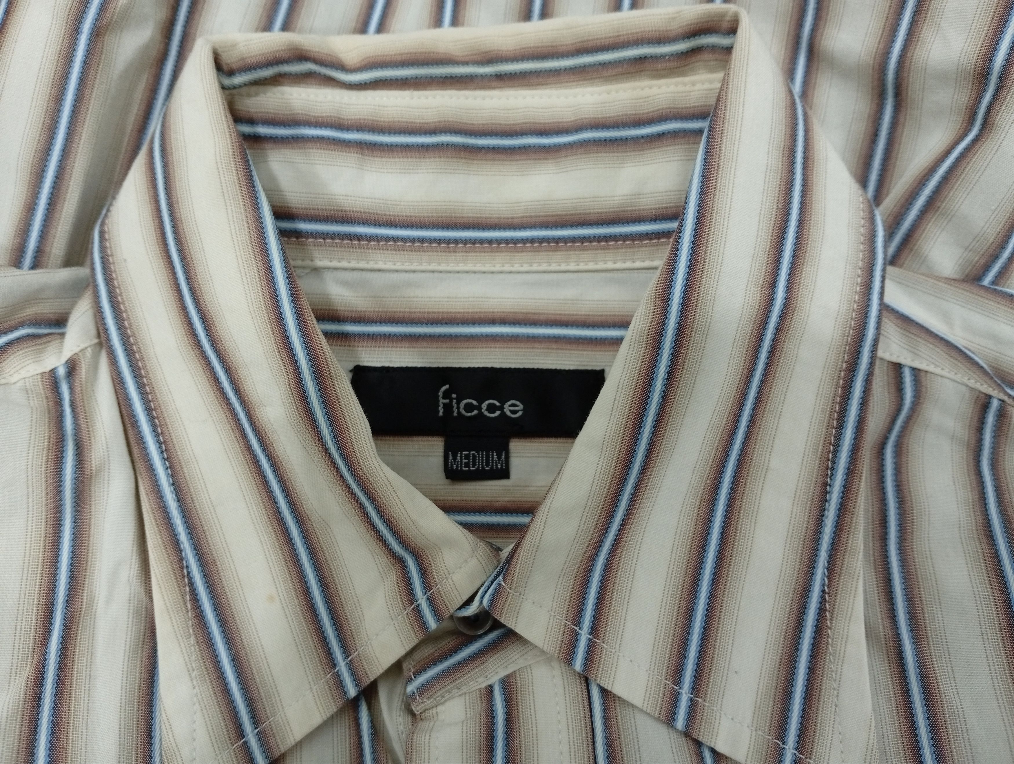 Japanese Brand × Vintage × Yoshiyuki Konishi 🔥🔥Vintage Ficce Stripe LS Shirt Size US M / EU 48-50 / 2 - 23 Thumbnail