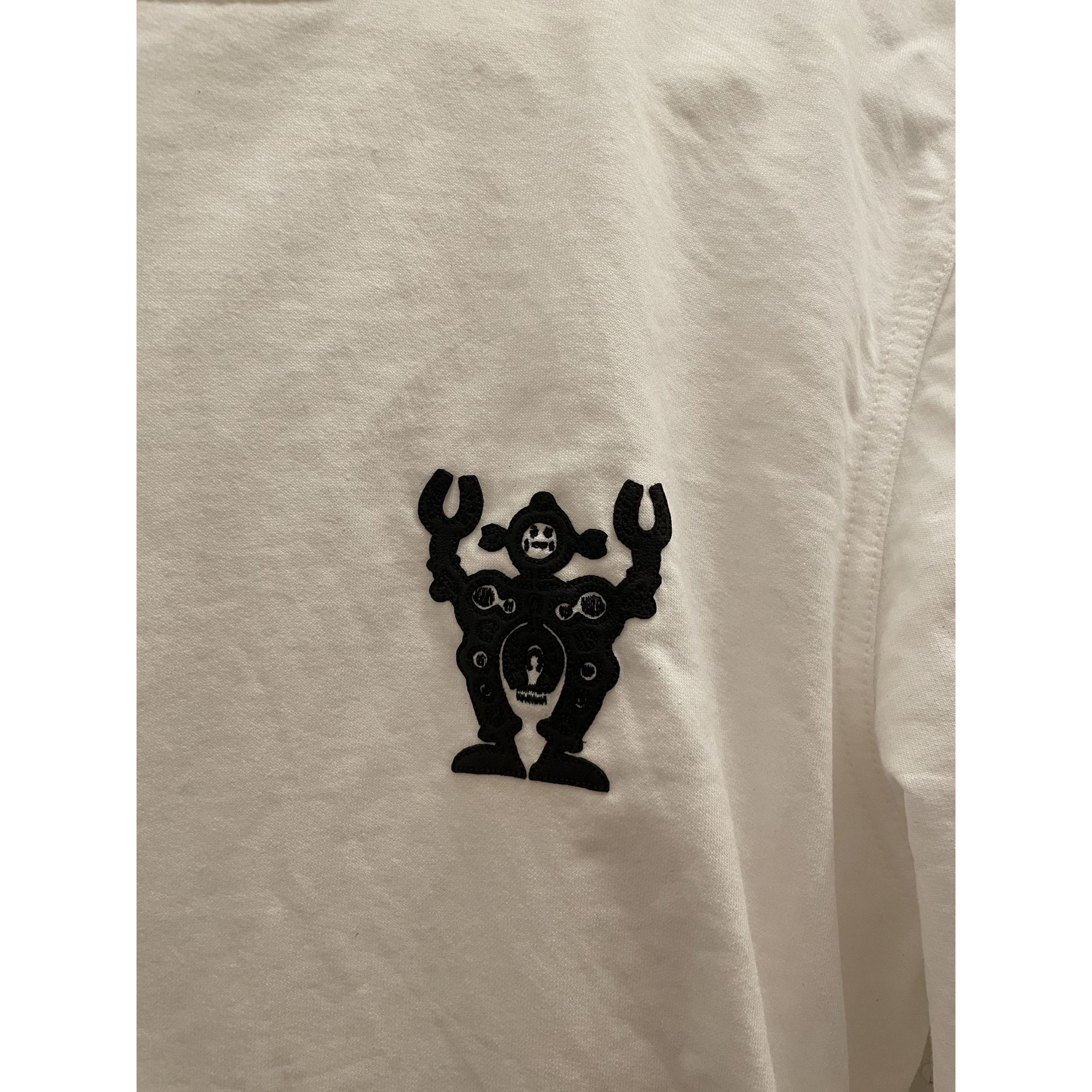 Hermes Hermès White Cotton T-Shirt With Black Robot Embroidery Made Size US M / EU 48-50 / 2 - 4 Thumbnail