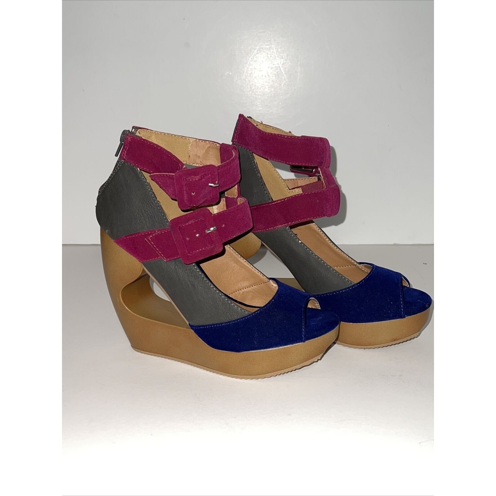 Other Qupid LISBETH 6.5 Ankle Strap Buckle Wedge Platform Sandals Size US 6.5 / IT 36.5 - 3 Thumbnail