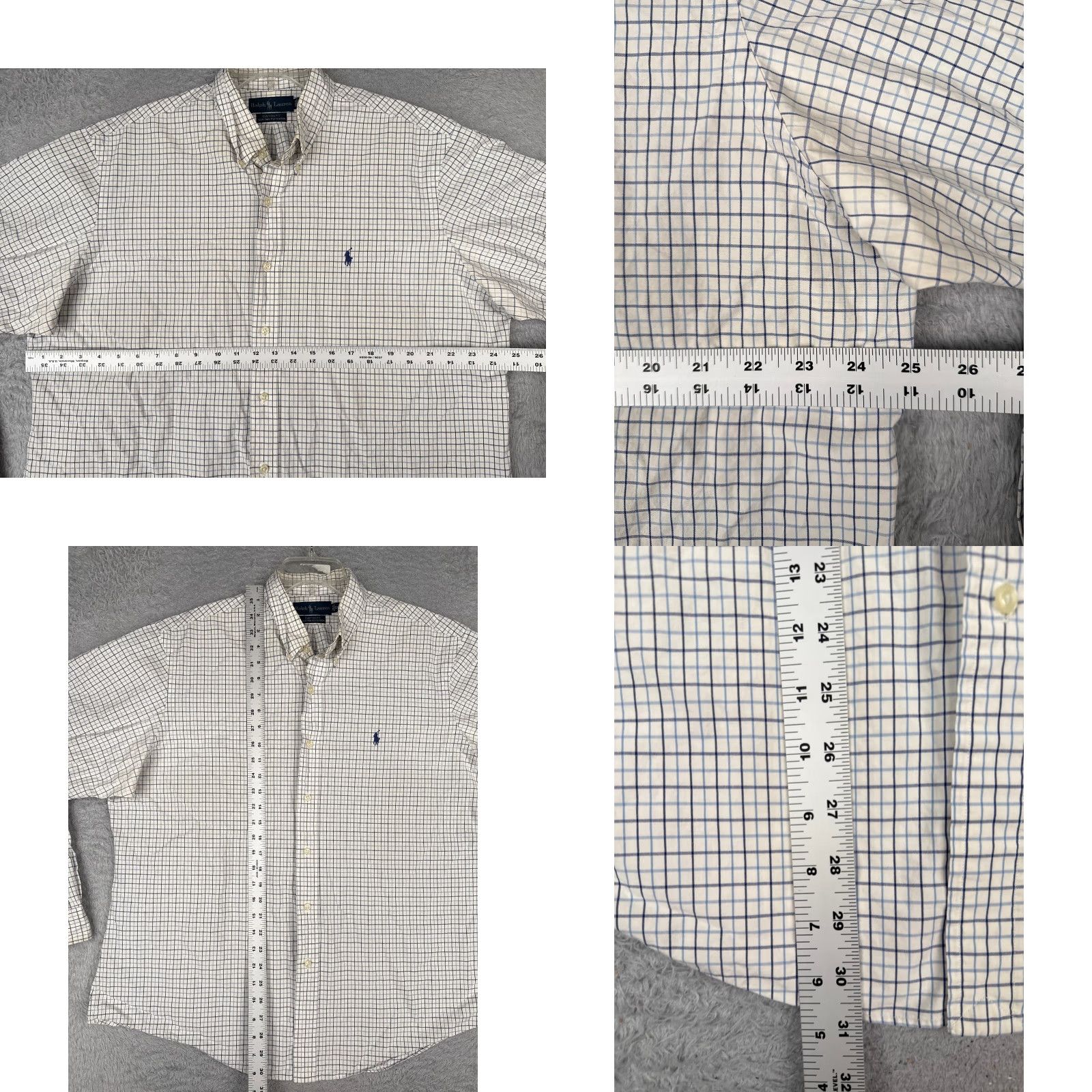 Polo Ralph Lauren VINTAGE Polo Ralph Lauren Shirt Men 2XL White Plaid Button-Up Long Sleeve Cotton Regular Mens Size US XXL / EU 58 / 5 - 8 Thumbnail