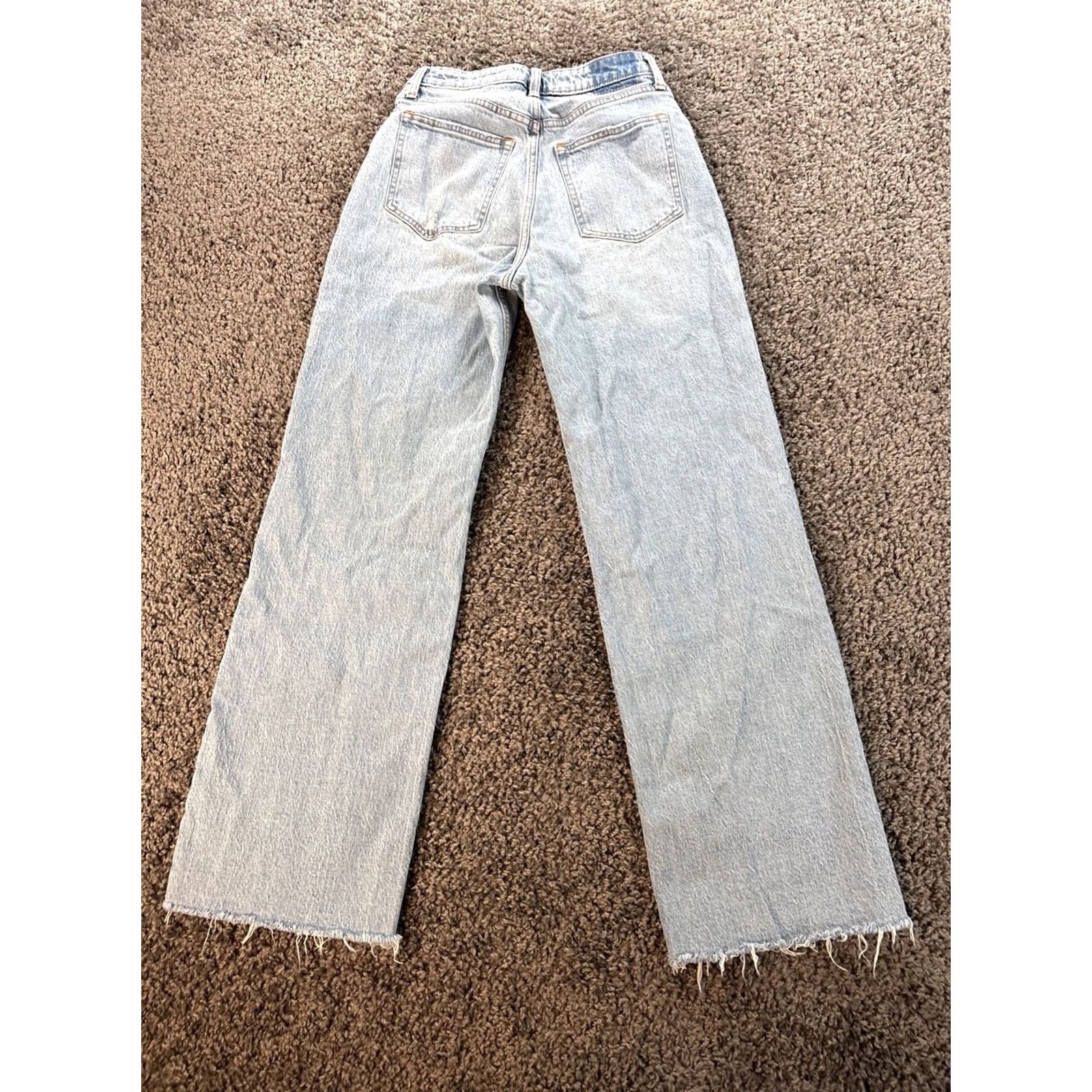 Abercrombie & Fitch Abercrombie & Fitch Jeans The '90s Straight Ultra High Rise Distressed 28 Blue 5-Pocket Denim Women Regular Rise High Rise Jeans 28 in Inseam 29 in Size 28" / US 6 / IT 42 - 7 Thumbnail