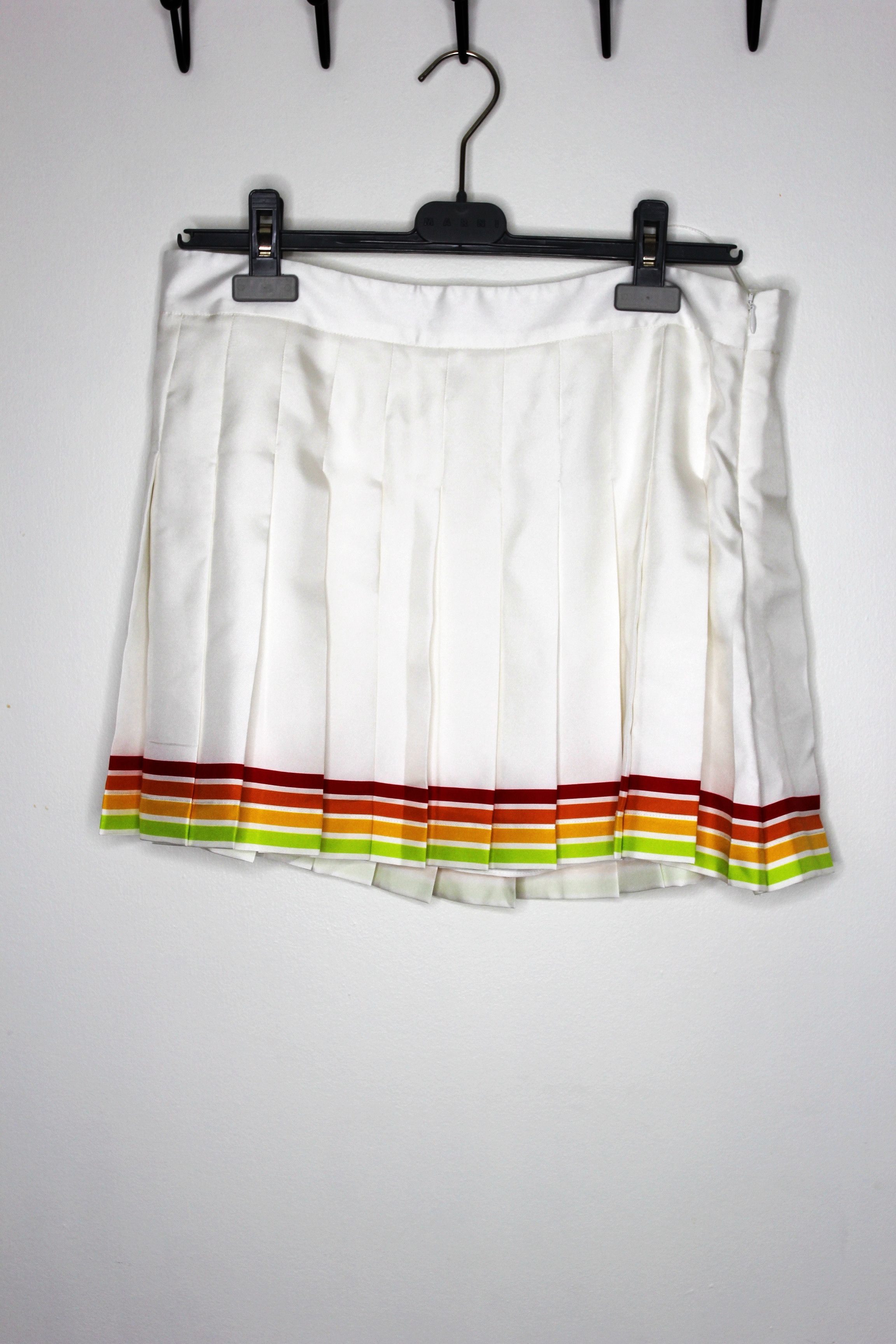Casablanca BNWT AW25 CASABLANCA SILK TWILL PLEATED SKIRT XL Size 35" - 2 Thumbnail