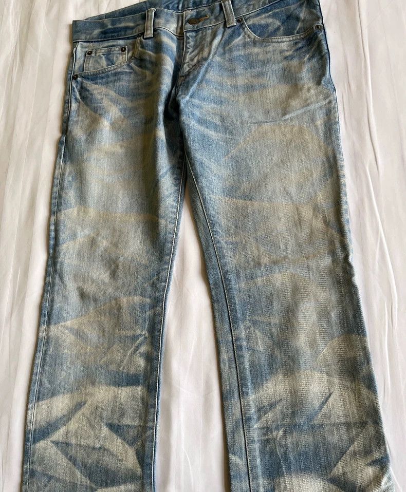 Yohji Yamamoto Vintage Painted Denim Pants with Faded Effect-2506 Size 29" - 5 Thumbnail