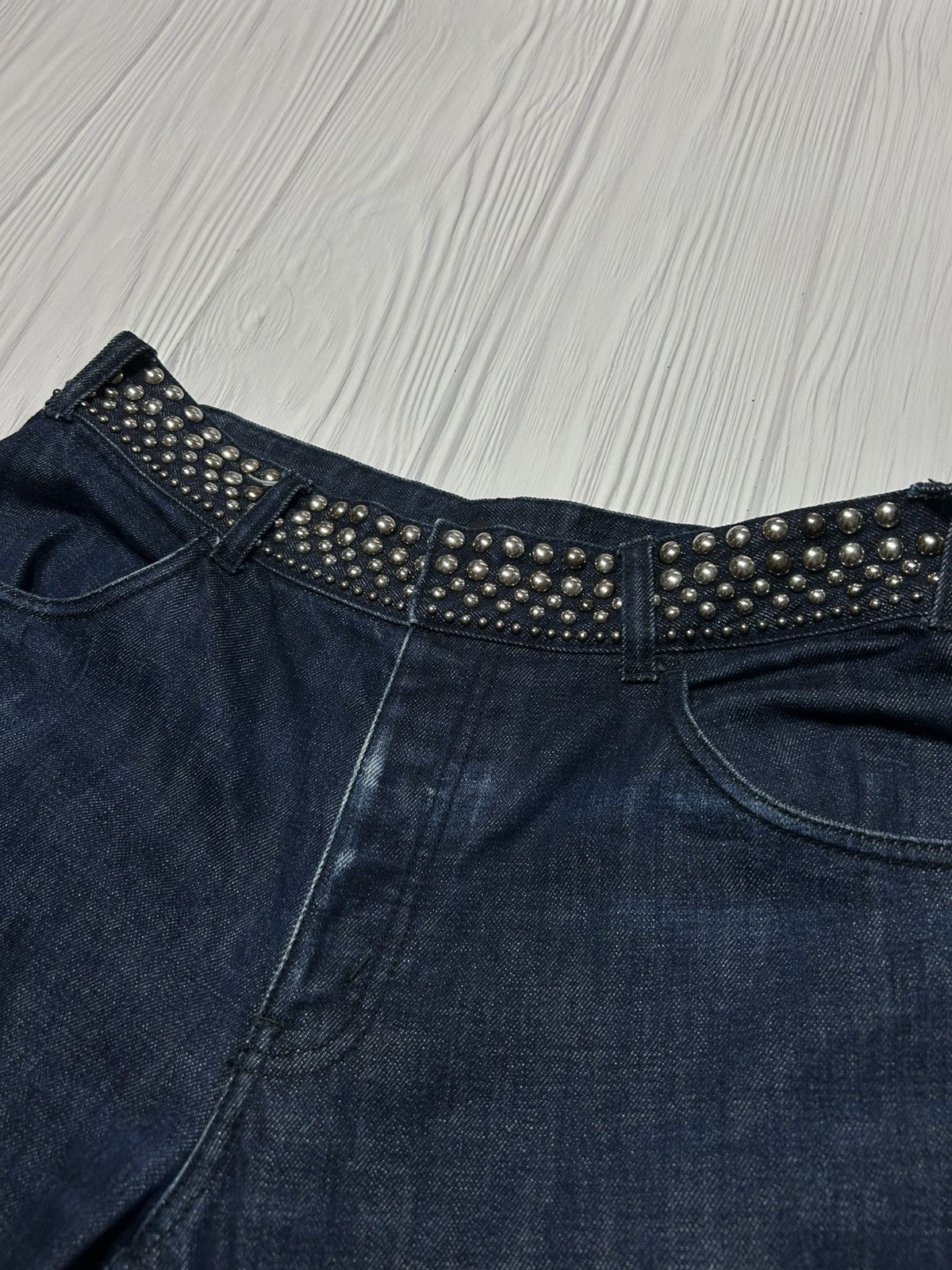 Prada Prada SS12 Studded Waistband Denim Pants Size 33 Size US 33 - 8 Thumbnail