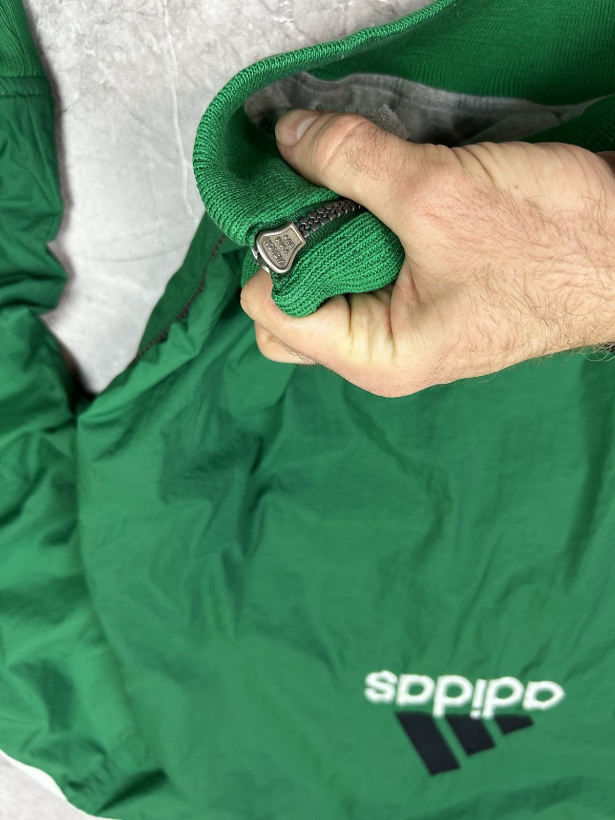 Adidas Vintage 90s Adidas Jacket Mens Large Green Lined Pullover Size US M / EU 48-50 / 2 - 6 Thumbnail