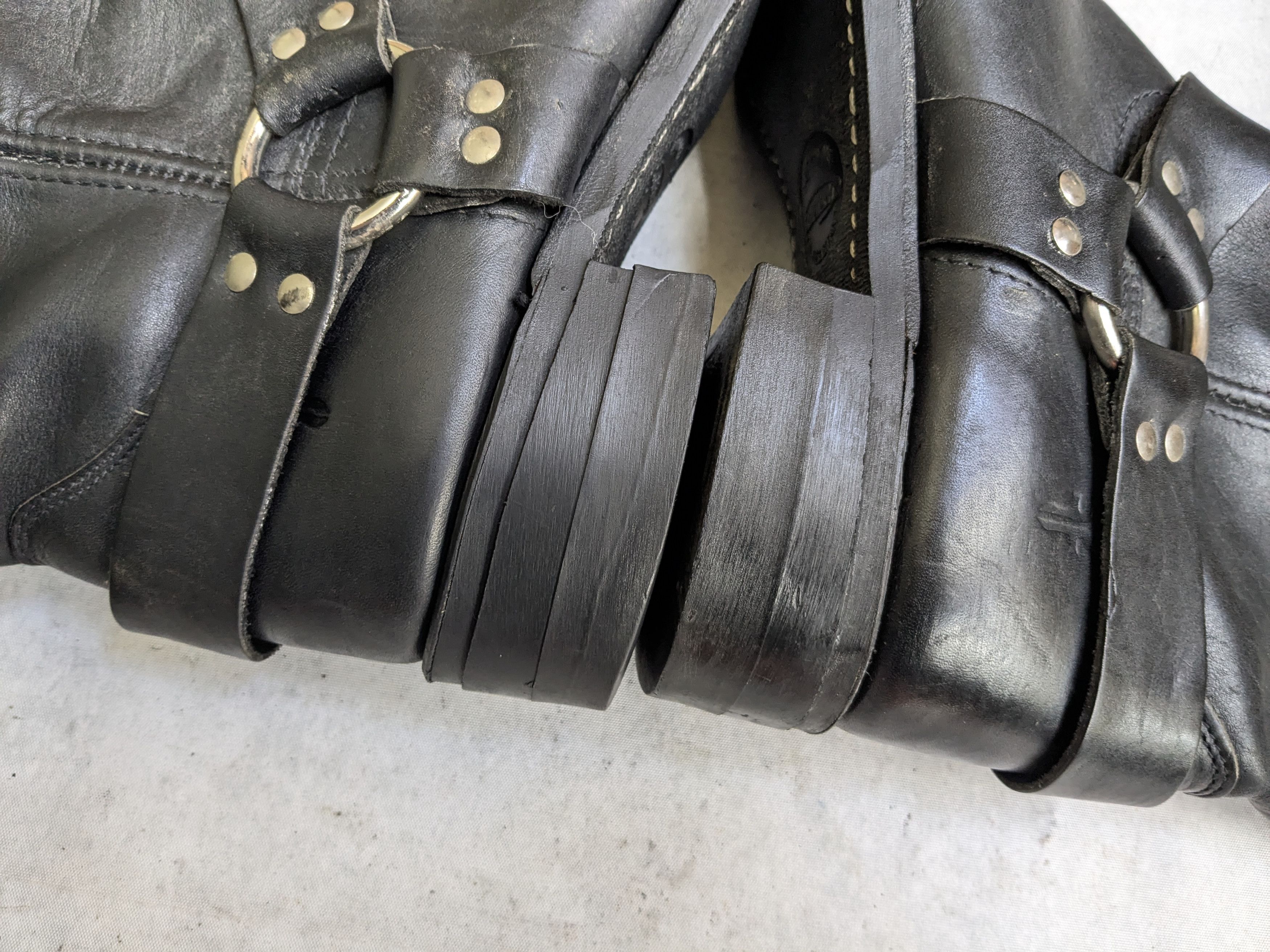 Frye Frye Harness Boots Black 13 M USA Leather Western Size US 13 / EU 46 - 6 Thumbnail