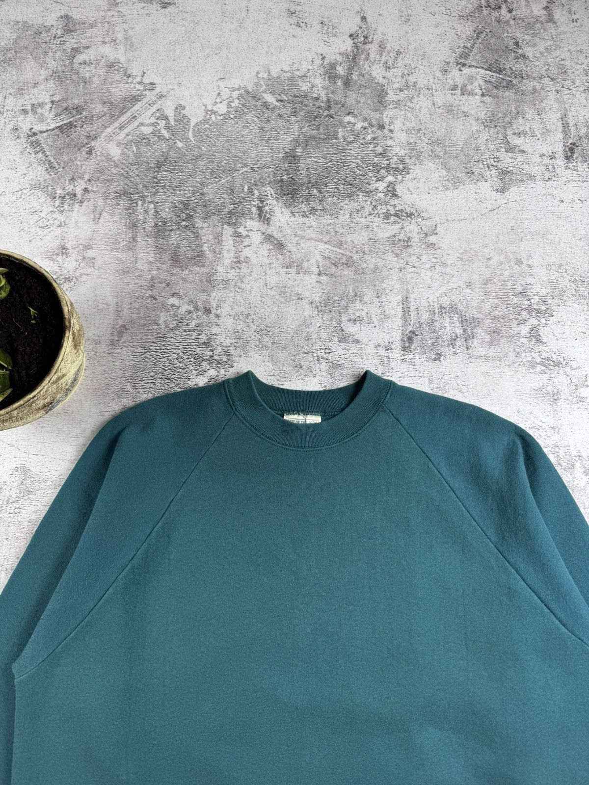 Fruit Of The Loom × Vintage Fruit of The Loom USA Blank 90s Hoodie Sweatshirt Pullover Size US XL / EU 56 / 4 - 6 Thumbnail