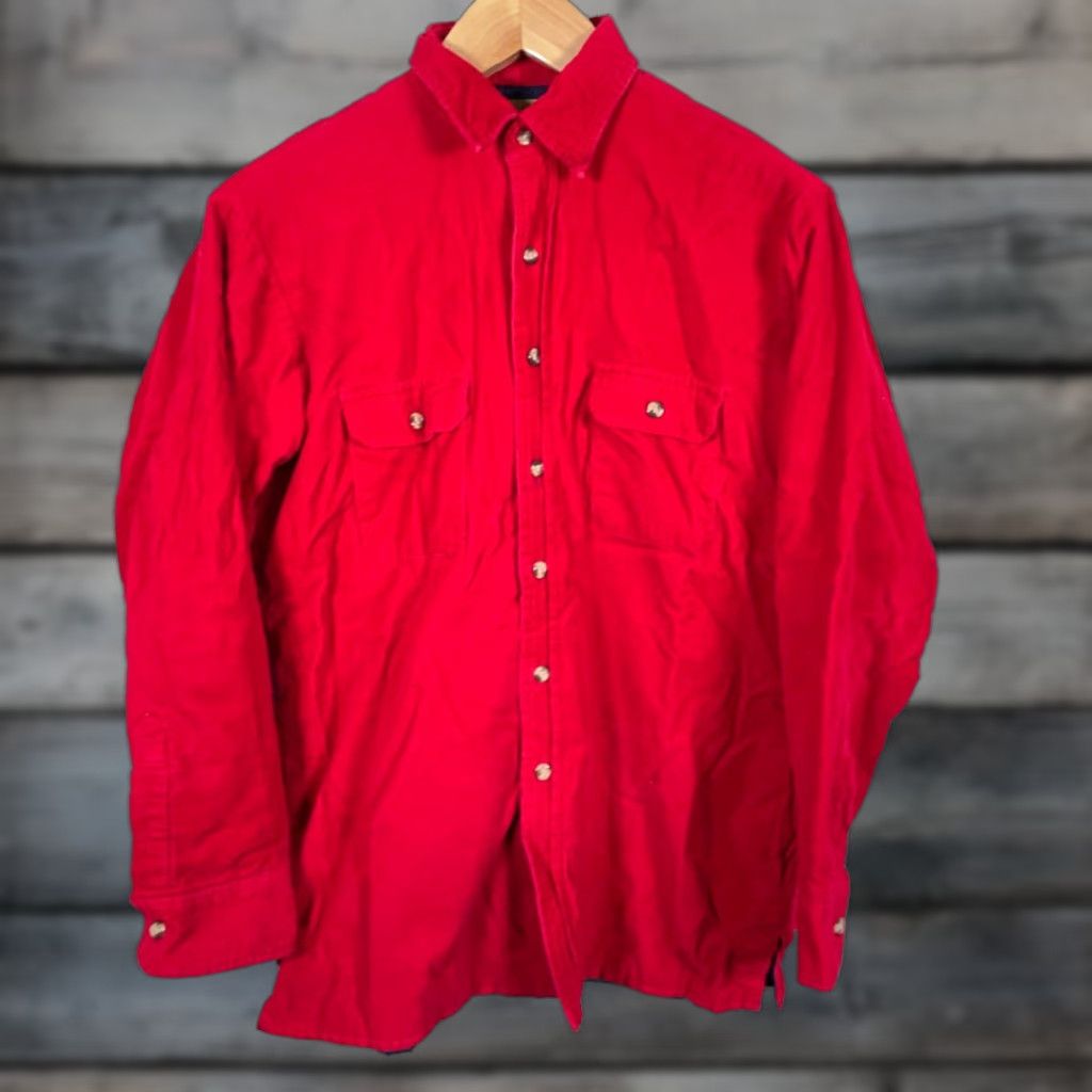 Vintage VINTAGE St. John's Bay Corduroy Shirt Jacket Men's Medium Red Quilted Lined Shacket 90s Grunge Retro Casual Workwear Pockets Size US M / EU 48-50 / 2 - 1 Thumbnail