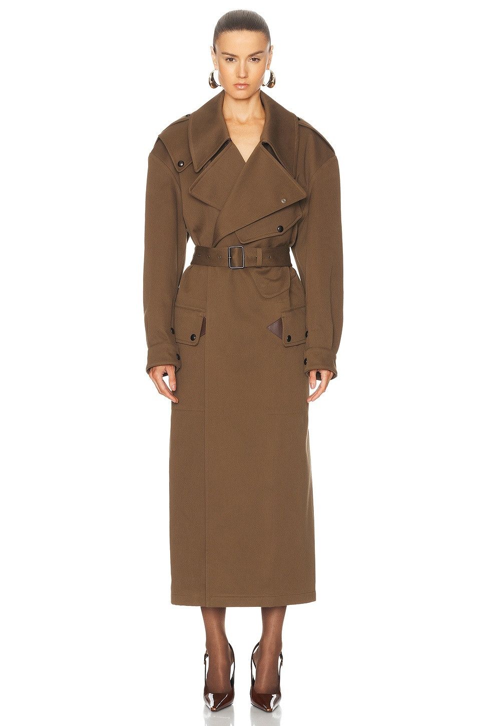 Saint Laurent Paris o1b1hav110525 786330 Coat in Cotton in Brown Size XS / US 0-2 / IT 36-38 - 2 Thumbnail