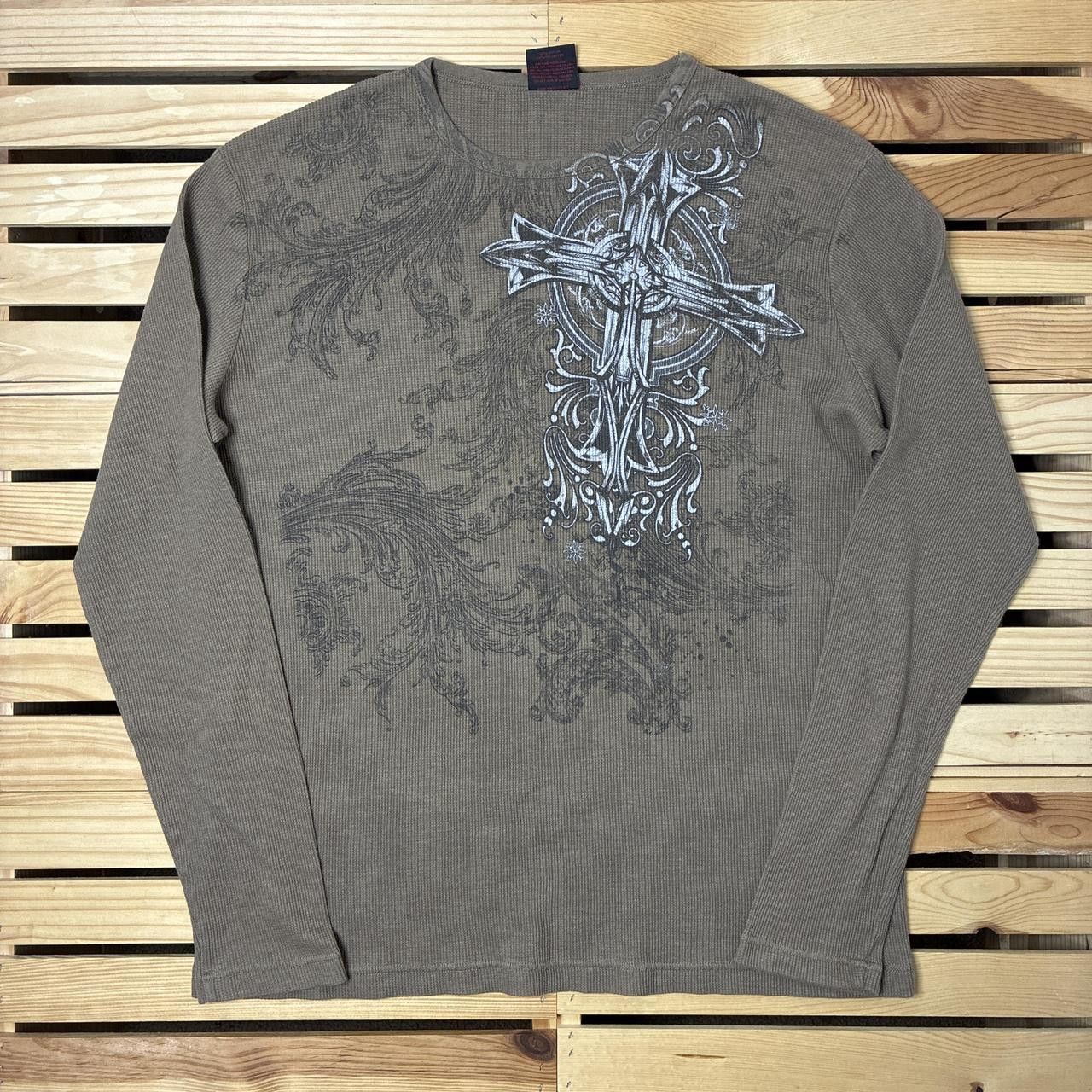 Other Vintage MMA Elite Brown Thermal Y2K Fightwear Tee Size 2XL Size US XXL / EU 58 / 5 - 1 Thumbnail