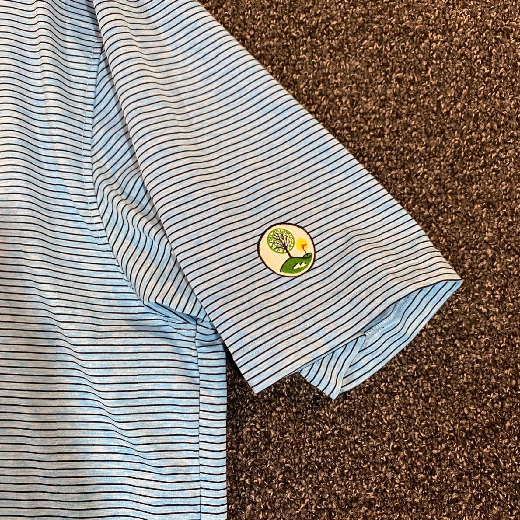 Footjoy Footjoy Polo Mens XL Blue Striped Golf Shirt S/S Course Logo Casual FJ Size US XL / EU 56 / 4 - 3 Thumbnail
