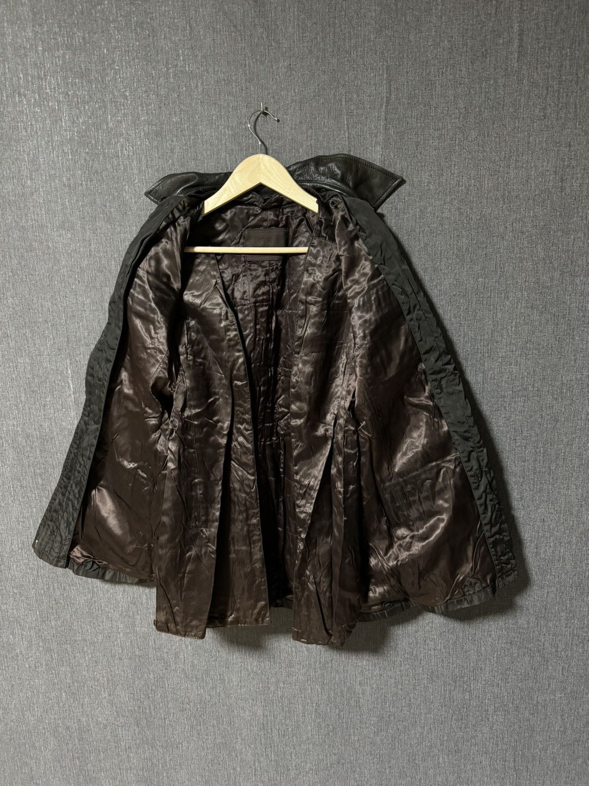 Prada × Vintage Prada Milano Vintage Leather Brown Coat Jacket Size S / US 4 / IT 40 - 7 Thumbnail